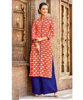 Red Rayon Long Kurtis 1