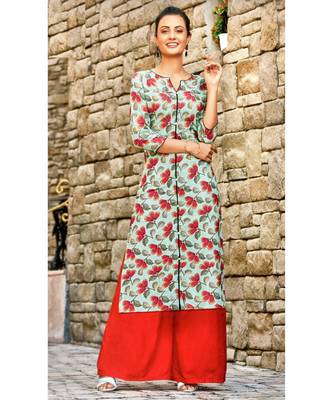 Blue Rayon Long Kurtis 1