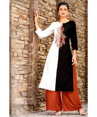 Multicolor Rayon Long Kurtis 1