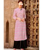 Pink Rayon Long Kurtis