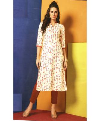 White Rayon Long Kurtis 1