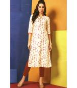 White Rayon Long Kurtis