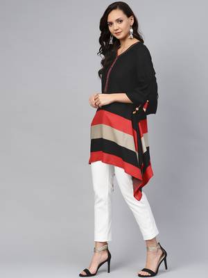 Black plain liva short-kurtis 3