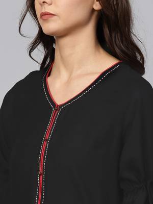 Black plain liva short-kurtis 5