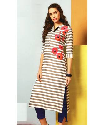 White Rayon Long Kurtis 1