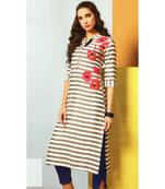 White Rayon Long Kurtis