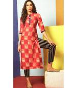 Red Rayon Long Kurtis