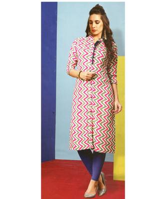 Pink Rayon Long Kurtis 1
