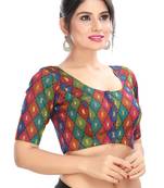 Women's Multicolor Brocade Readymade Padded Saree Blouse