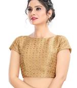 Women's Gold Cotton Readymade Padded Saree Blouse
