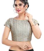 Women's Grey Cotton Readymade Padded Saree Blouse