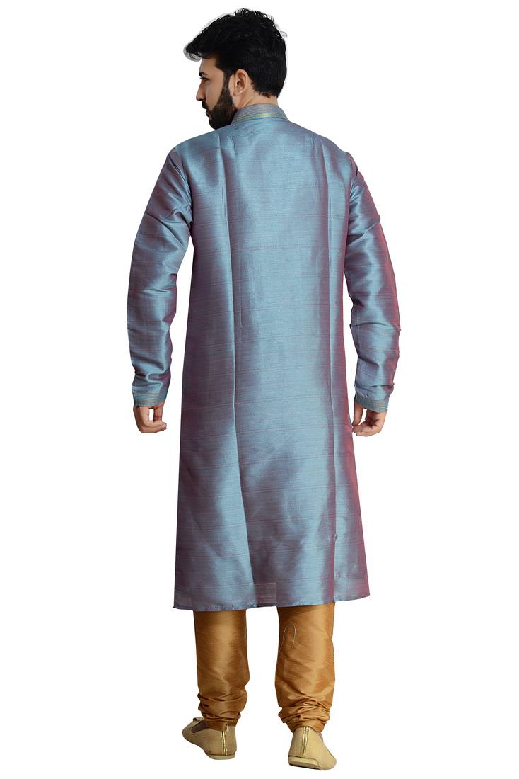 Blue Stylish Silk Kurta Set