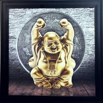 Laughing Buddha Design Satin Matt Texture UV Art Painting 1