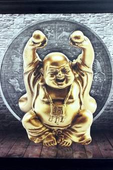 Laughing Buddha Design Satin Matt Texture UV Art Painting