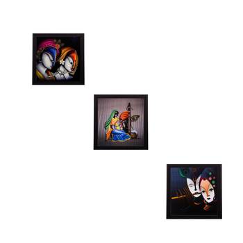 Set of 3 Satin Matt Textured Art Painting 1