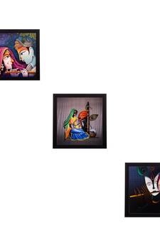 Set of 3 Satin Matt Textured Art Painting