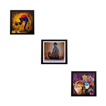 Set of 3 Satin Matt Textured Art Painting 1
