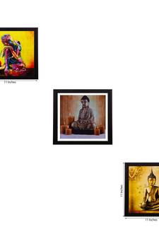 Set of 3 Satin Matt Textured Art Painting