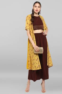Janasya Yellow printed crepe ethnic-kurtis 3