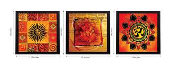 Set Of 3 Om and Ganesha Satin Matt Texture UV Art Painting 2