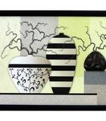 Abstract Pots Theme Satin Matt Texture UV Art Painting