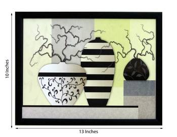 Abstract Pots Theme Satin Matt Texture UV Art Painting 3
