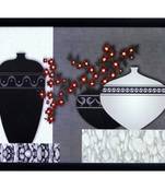 Abstract Pots Theme Satin Matt Texture UV Art Painting