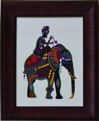 Elephant Theme Satin Matt Texture UV Art Painting 1