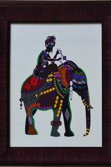 Elephant Theme Satin Matt Texture UV Art Painting