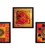 Set Of 3 Om and Ganesha Satin Matt Texture UV Art Painting