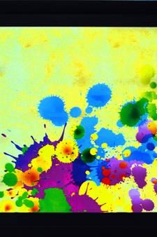 Colorful Paint Spots Satin Matt Texture UV Art Painting