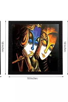 Set Of 3 Lord Krishna and Radha Satin Matt Texture UV Art Painting