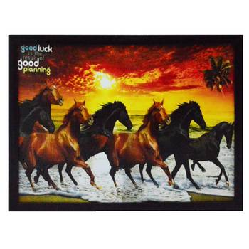 Running Lucky Horses Design Satin Matt Texture UV Art Painting 1
