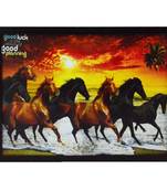 Running Lucky Horses Design Satin Matt Texture UV Art Painting