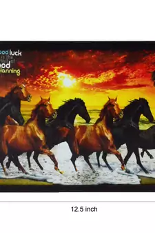 Running Lucky Horses Design Satin Matt Texture UV Art Painting