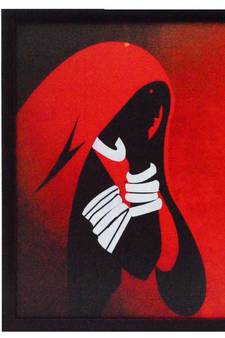 Abstract Figure Design Satin Matt Texture UV Art Painting