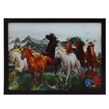Running Lucky Horses Design Satin Matt Texture UV Art Painting 1