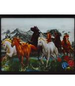 Running Lucky Horses Design Satin Matt Texture UV Art Painting