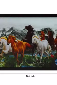 Running Lucky Horses Design Satin Matt Texture UV Art Painting