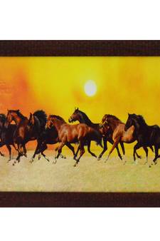 Running Lucky Horses Design Satin Matt Texture UV Art Painting