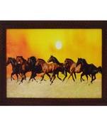 Running Lucky Horses Design Satin Matt Texture UV Art Painting