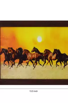 Running Lucky Horses Design Satin Matt Texture UV Art Painting