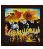 Running Lucky Horses Design Satin Matt Texture UV Art Painting