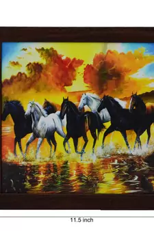 Running Lucky Horses Design Satin Matt Texture UV Art Painting