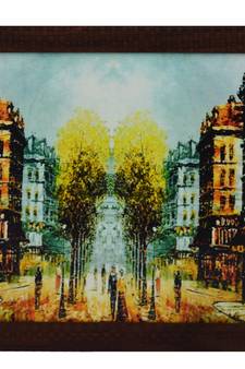 City Scene Satin Matt Texture UV Art Painting