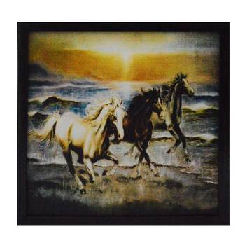 Running Lucky Horses Design Satin Matt Texture UV Art Painting 1