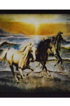 Running Lucky Horses Design Satin Matt Texture UV Art Painting