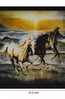 Running Lucky Horses Design Satin Matt Texture UV Art Painting