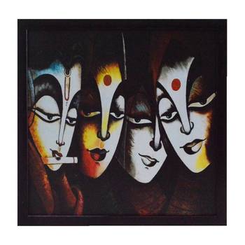 Abstract 4 Lady Design Satin Matt Texture UV Art Painting 1