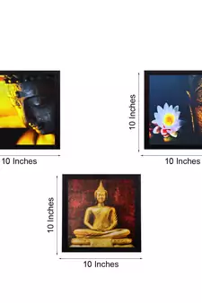 Set Of 3 Meditating Buddha Satin Matt Texture UV Art Painting